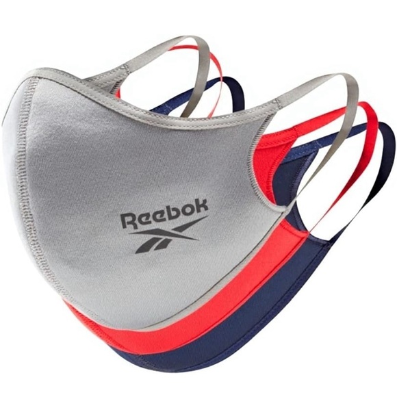 Reebok Face Mask Cover 3 Pack (Size:Large, Color:Gray/Red/Navy) - Picture 3 of 3